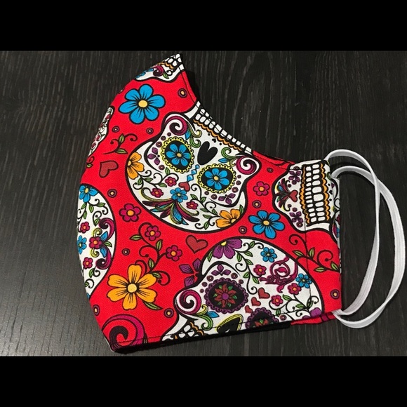 handmade Accessories - Sugar Skull face cotton mask